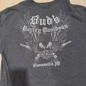 Harley Davidson Bud's Skull Graphic T-Shirt Mens X-Large‎ Evansville
